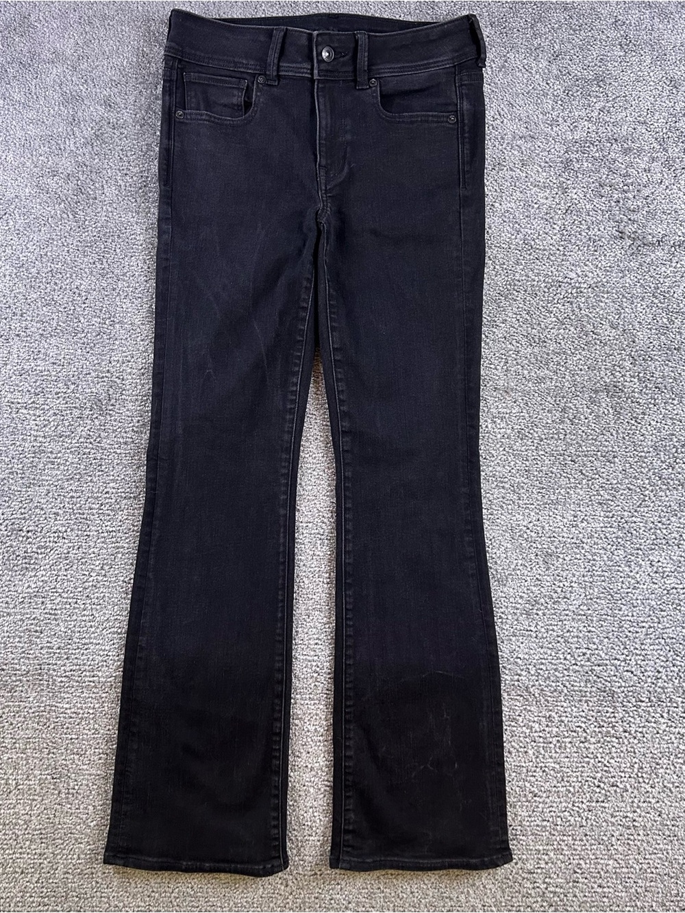 American Eagle Outfitters Kick Jeans Bootcut Women 6 Black 29x31 Denim Skinny